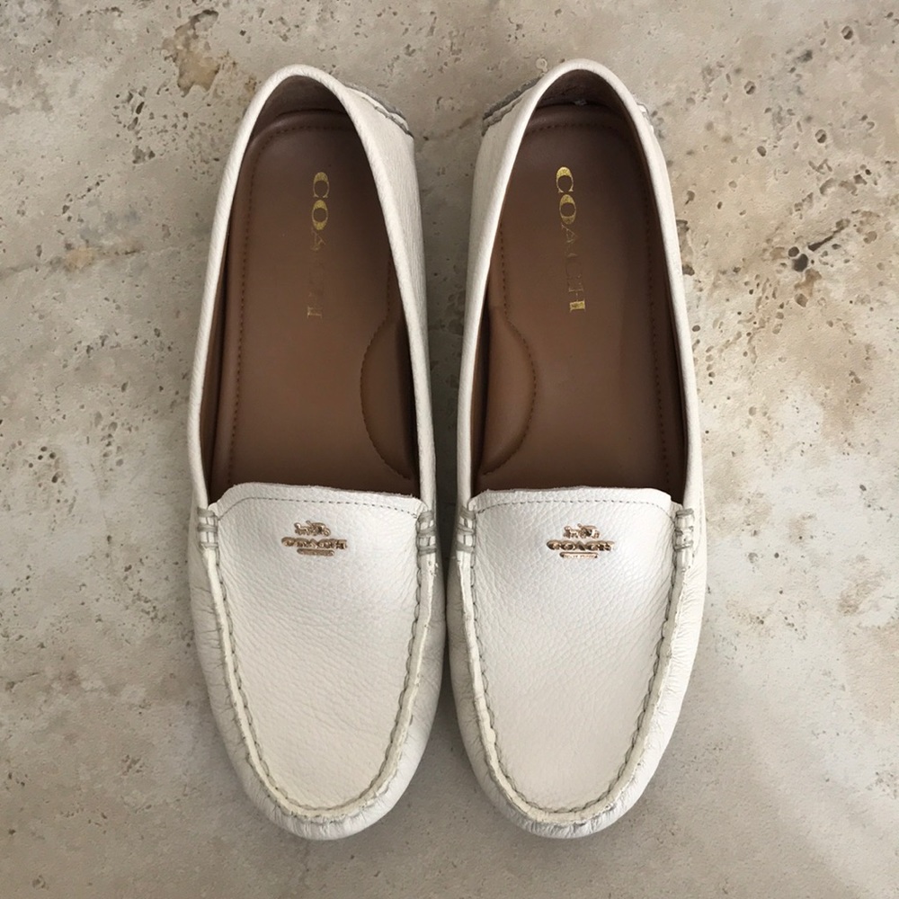 Coach White Loafers (8.5)
